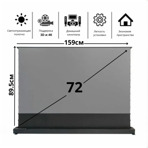 ALR проекционный экран Tohom 72 дюйма Алматы, Казахстан