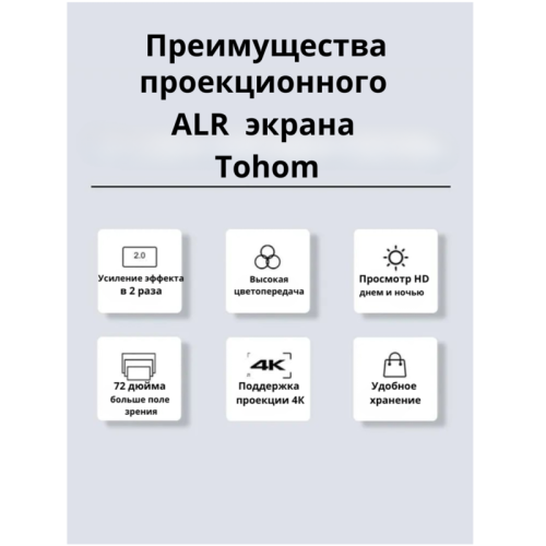 ALR проекционный экран Tohom 72 дюйма Алматы, Казахстан