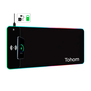 Коврик для мыши Tohom с RGB-подсветкой и беспроводной зарядкой