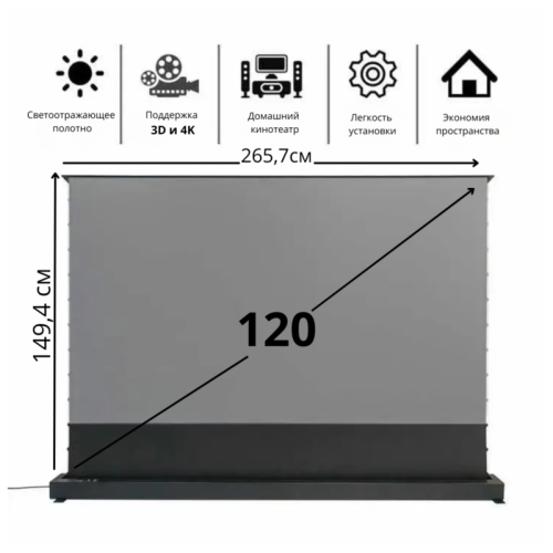 ALR проекционный экран Tohom 120 дюймов Новосибирск, Россия 