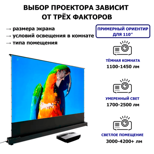 Напольный моторизированный проекционный экран Tohom 110 дюймов Моторизированный проекционный экран Tohom 110 – Алматы және Қазақстан бойынша сатып алу | Tohom