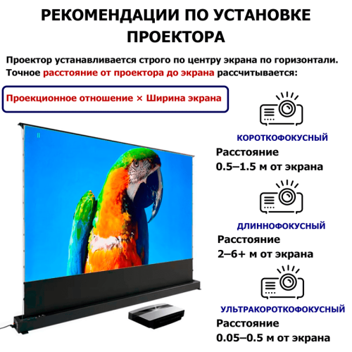 Напольный моторизированный проекционный экран Tohom 110 дюймов Моторизированный проекционный экран Tohom 110 – Алматы және Қазақстан бойынша сатып алу | Tohom