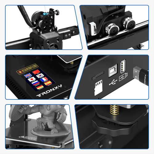 3D-принтер TRONXY CRUX 1S в рабочем состоянии, печатающий модель