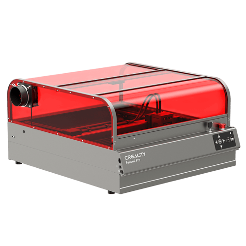 Лазерный станок Creality Falcon 2 Pro 22W гравирует на деревянной заготовке, крупный план работы лазера