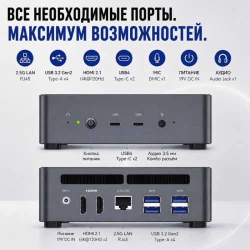 Мини ПК MINISFORUM Venus UM790 Pro - мощное рабочее место 128092394 – купить в Новосибирске | MINISFORUM