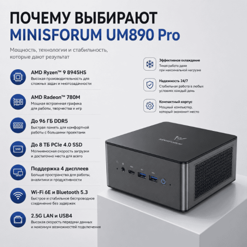 MINISFORUM UM890 Pro шағын дербес компьютері – қуатты әрі ешқандай ымыраға келмейтін жұмыс станциясы