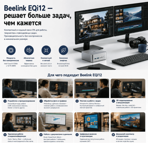 Мини ПК Beelink EQi12 - максимум возможностей 172628706 – купить в Алматы и по Казахстану | Beelink
