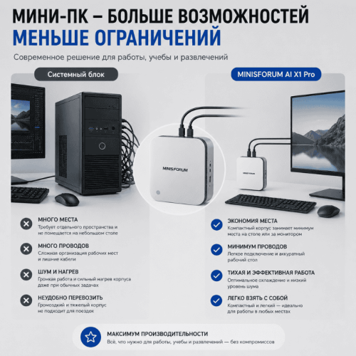MINISFORUM AI X1 Pro шағын дербес компьютері – кез келген тапсырма үшін ақылды қуат 173575191 – Алматы және Қазақстан бойынша сатып алу | MINISFORUM