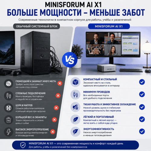 Мини ПК MINISFORUM AI X1 - мощность без границ 173575239 – купить в Алматы и по Казахстану | MINISFORUM