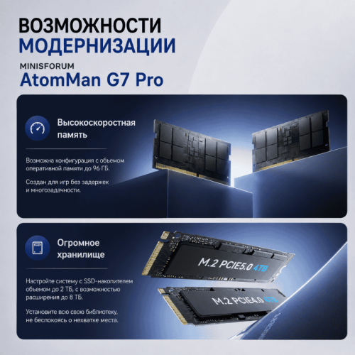 Мини ПК MINISFORUM AtomMan G7 Pro - мощность без границ 173655818 – купить в Новосибирске | MINISFORUM 