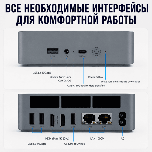 Мини ПК Beelink EQi12 - компактный компьютер для работы, дома и бизнеса 172457511 – купить в Новосибирске | Beelink