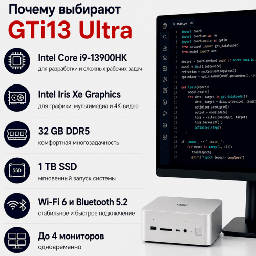 Мини ПК Beelink GTi13 Ultra - максимальная производительность для профессиональной работы 172545567 – купить в Алматы и по Казахстану | Beelink