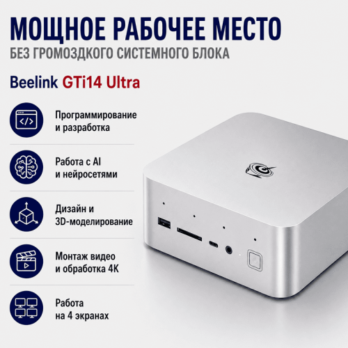 Мини ПК Beelink GTi14 Ultra - для разработки, AI и сложных задач