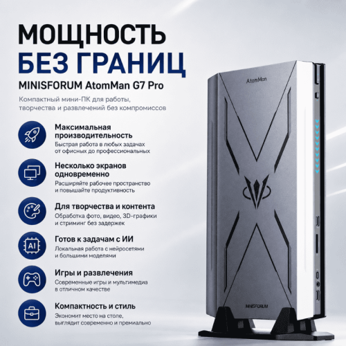 Мини ПК MINISFORUM AtomMan G7 Pro - мощность без границ