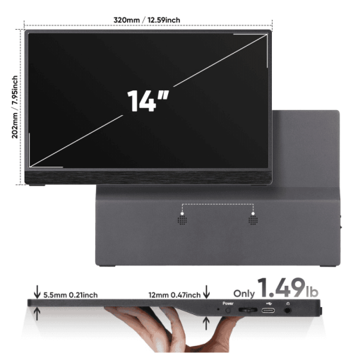 Монитор 14" Sibolan S14CC черный