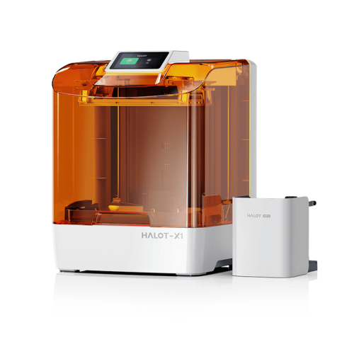 3D-принтер Creality Halot X1 Combo в работе, демонстрирующий высокодетализированную модель