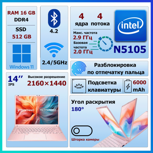 Ноутбук ТoHom T140 16GB SSD 512GB