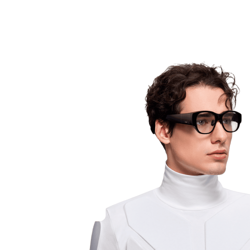 Умные очки INMO AIR3 в действии, демонстрирующие интерфейс дополненной реальности