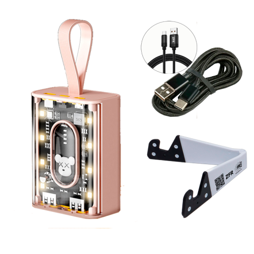 Внешний аккумулятор ZFR PB53 Bear 5000 mAh розовый