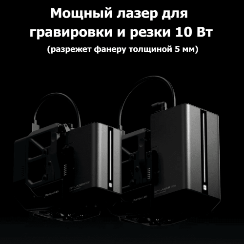 3D-принтер Bambu Lab H2D Laser Full Combo 10W в работе