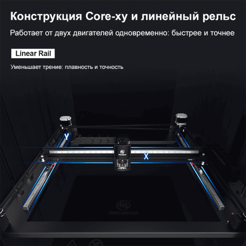 3D принтер MINGDA MD-1000 Pro в работе, печатающий сложную модель