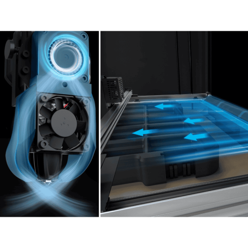 3D принтер MINGDA MD-1000D в работе, печатающий сложную модель