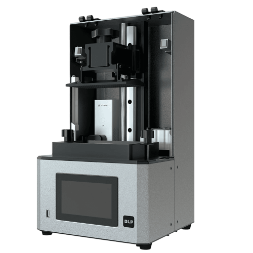 3D-принтер Phrozen Lumii DLP в работе, печатающий миниатюрную модель