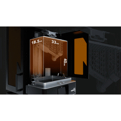 3D-принтер Phrozen Sonic MEGA 8K V2 с напечатанной высокодетализированной моделью на платформе