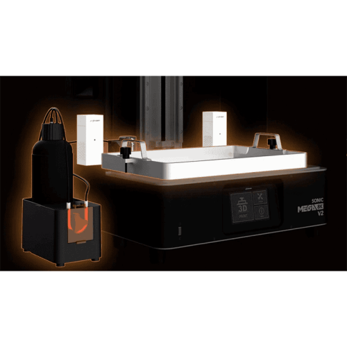 3D-принтер Phrozen Sonic MEGA 8K V2 с напечатанной высокодетализированной моделью на платформе