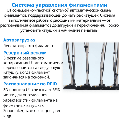 3D принтер Snapmaker U1 в процессе высокоточной печати