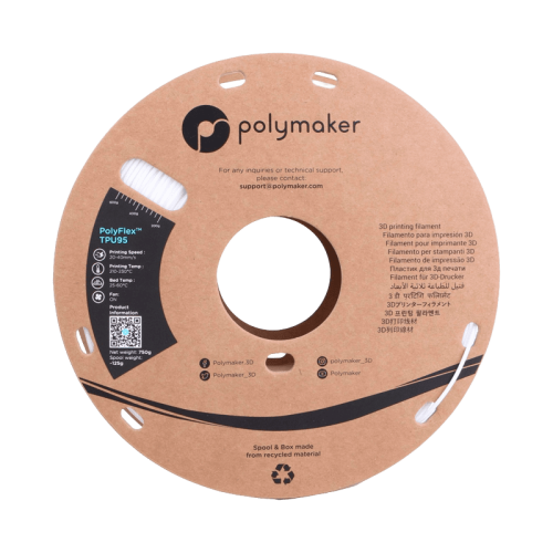 Пластик для 3D-печати Polymaker PD01002 PolyFlex TPU95 Белый 116525179 – купить в Новосибирске | Polymaker