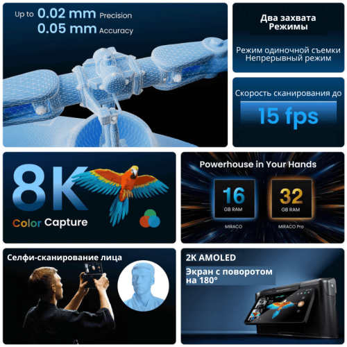 3D-сканер Revopoint MIRACO PRO Standard — профессиональное сканирование объектов