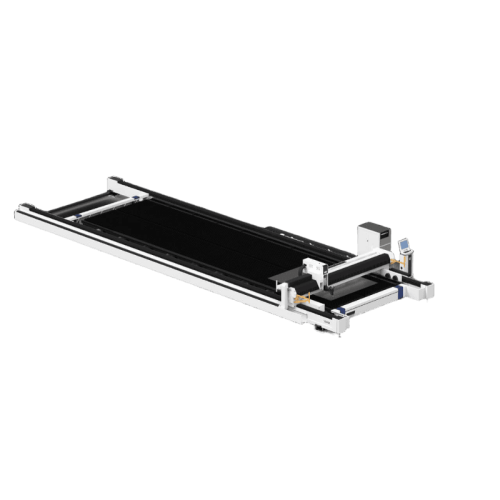 Волоконно-оптический лазерный станок с ЧПУ Hongniu 14025LM в работе