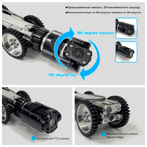 Водонепроницаемый робот для осмотра канализационных труб GT102AB в работе