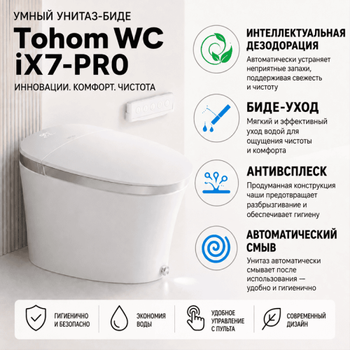 Умный унитаз Tohom-WC-IX7-PRO