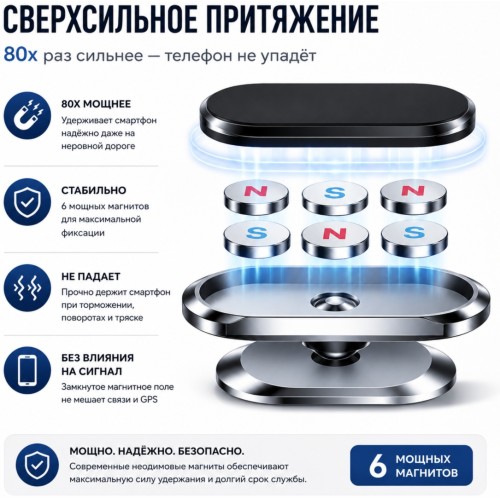 Магнитный держатель Tohom черный